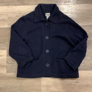 Chico’s navy blue cotton cardigan size 0